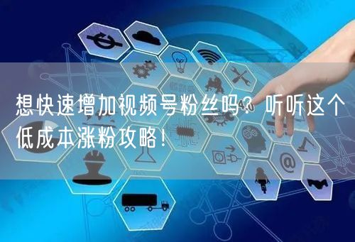 想快速增加视频号粉丝吗？听听这个低成本涨粉攻略！
