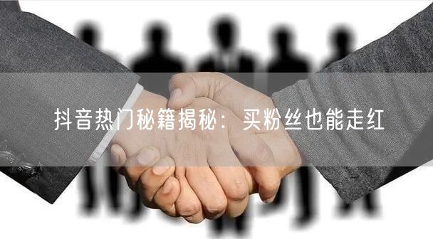 抖音热门秘籍揭秘：买粉丝也能走红