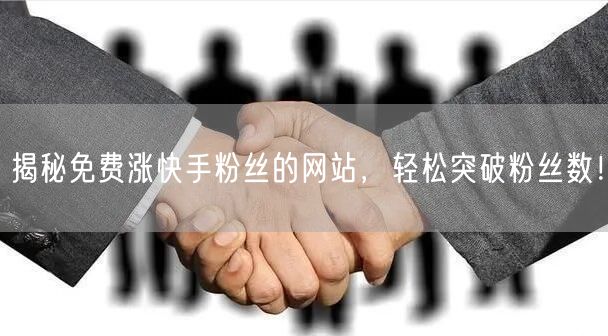 揭秘免费涨快手粉丝的网站，轻松突破粉丝数！