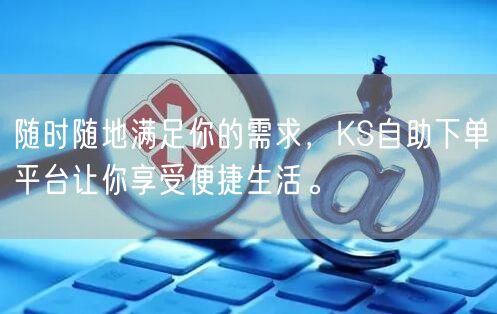 随时随地满足你的需求，KS自助下单平台让你享受便捷生活。
