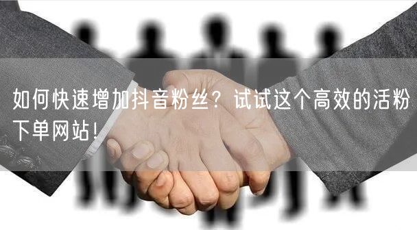 如何快速增加抖音粉丝？试试这个高效的活粉下单网站！