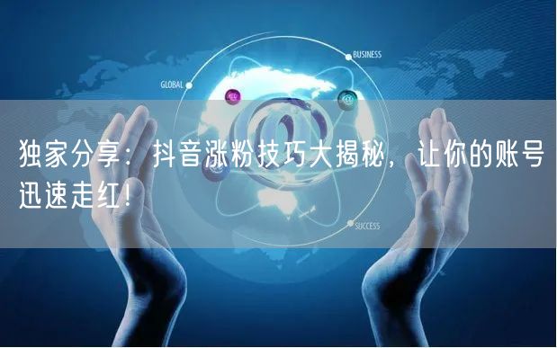独家分享：抖音涨粉技巧大揭秘，让你的账号迅速走红！