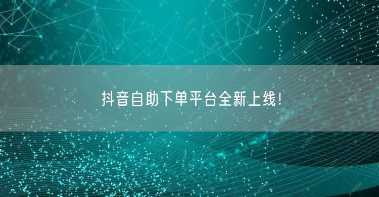 抖音自助下单平台全新上线！