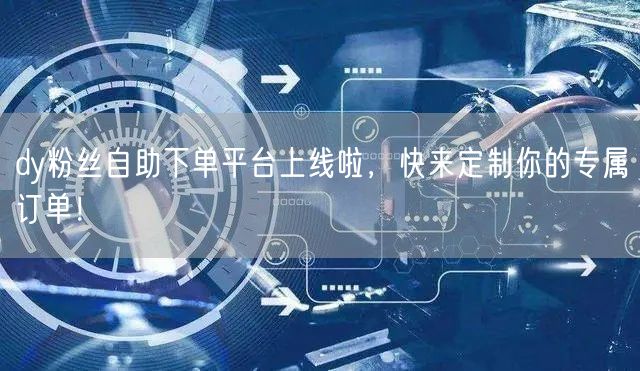 dy粉丝自助下单平台上线啦，快来定制你的专属订单！