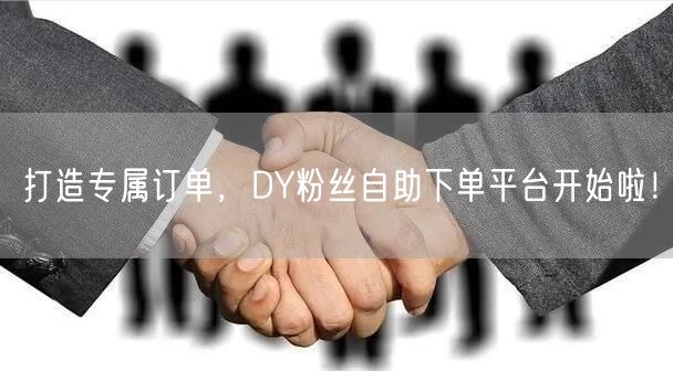 打造专属订单，DY粉丝自助下单平台开始啦！