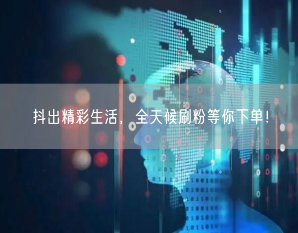 抖出精彩生活，全天候刷粉等你下单！