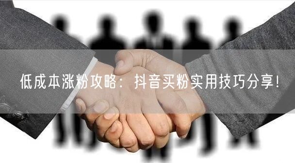 低成本涨粉攻略：抖音买粉实用技巧分享！