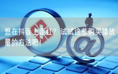 想在抖音上走红？试试这些购买播放量的方法吧！
