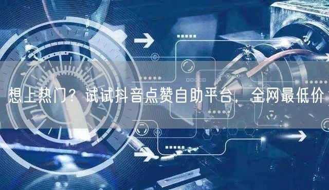 想上热门？试试抖音点赞自助平台，全网最低价